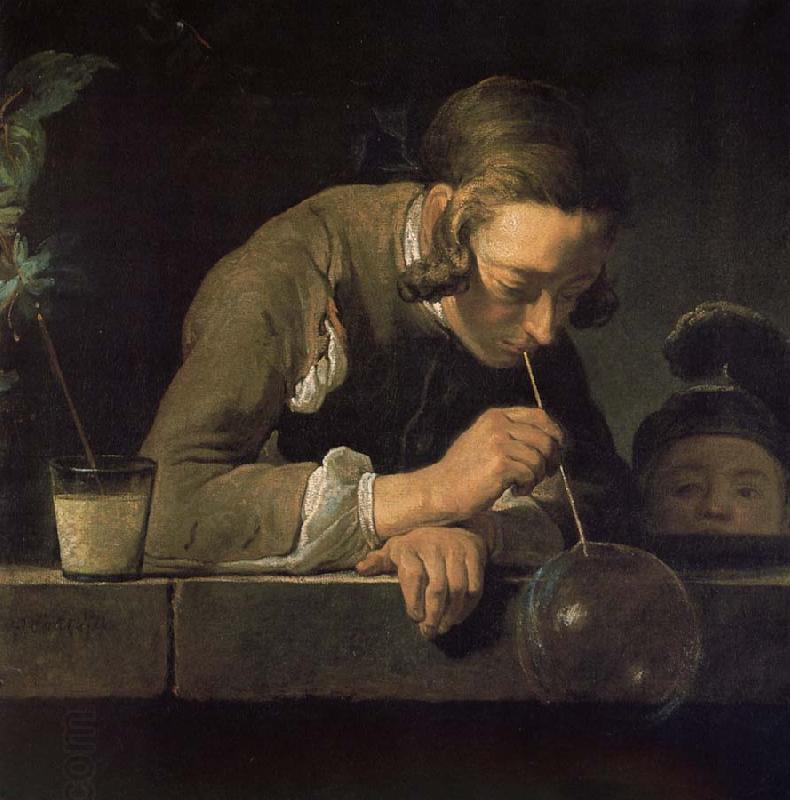 Jean Baptiste Simeon Chardin Blowing bubbles juvenile China oil painting art